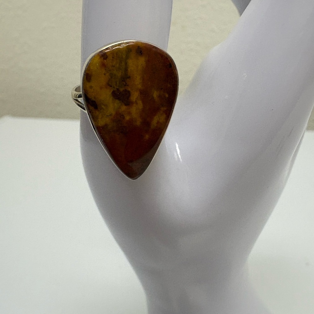 Artisan Polychrome Jasper Silver Ring